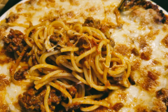 Baked spaghetti Bolognese